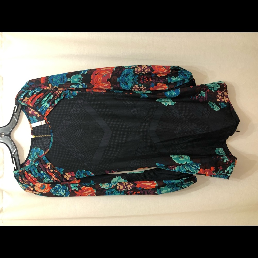 Navy and floral tunic dress